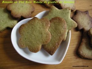 biscuits au thé vert matcha et aux graines de sésames
